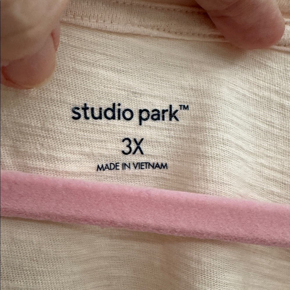 Soft Scoop Neck Short Sleeve Tee in Light Peach - Picture 2 of 5